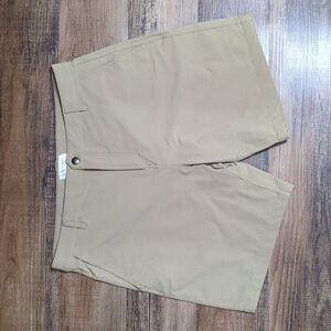 Olivers Apparel Capital Flat Front Performance Shorts Size 33x8" in Khaki Tan